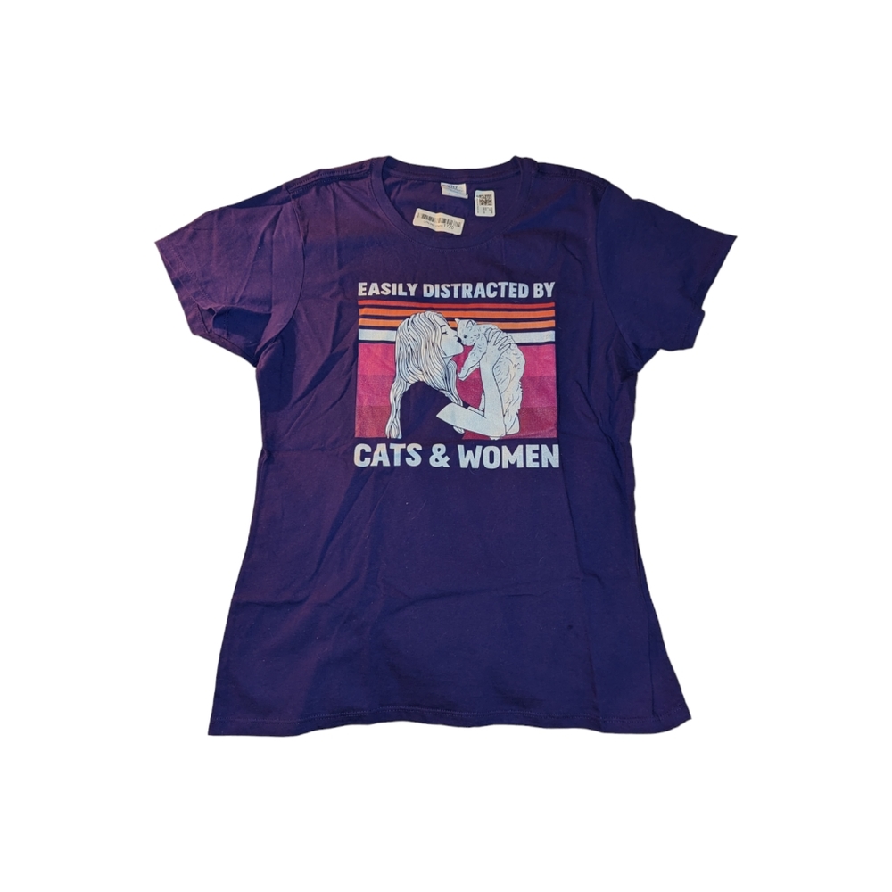 NWT Port & Company Cat T-Shirt Size Large